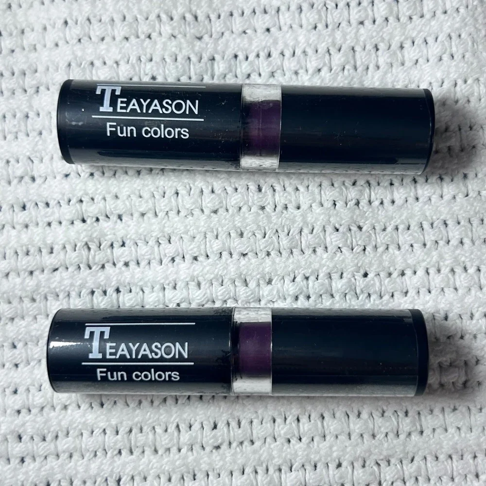 TEAYASON Fun Colors Dark Purple Matte Lipstick 2 Tubes